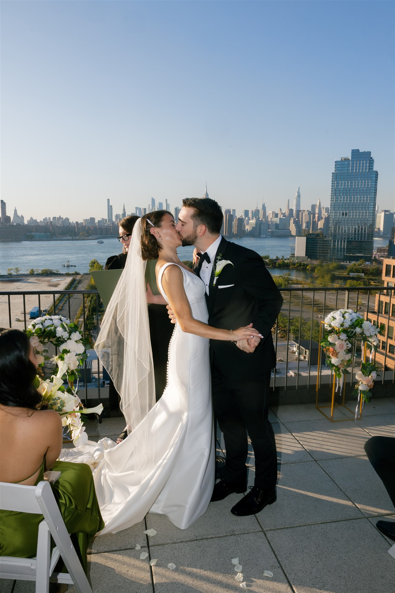a rooftop wedding ceremony at the wythe hotel in brooklyn nyc