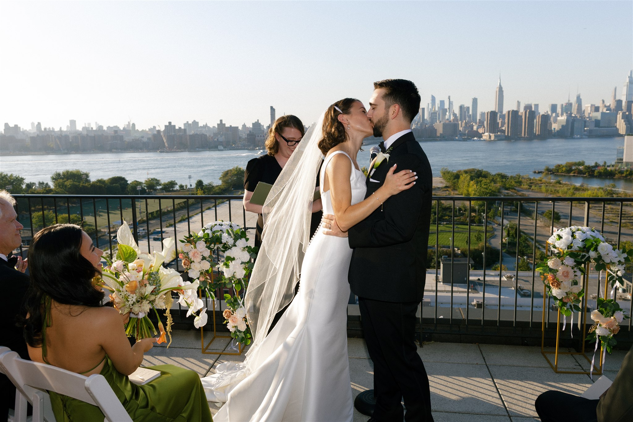a rooftop wedding ceremony at the wythe hotel in brooklyn nyc