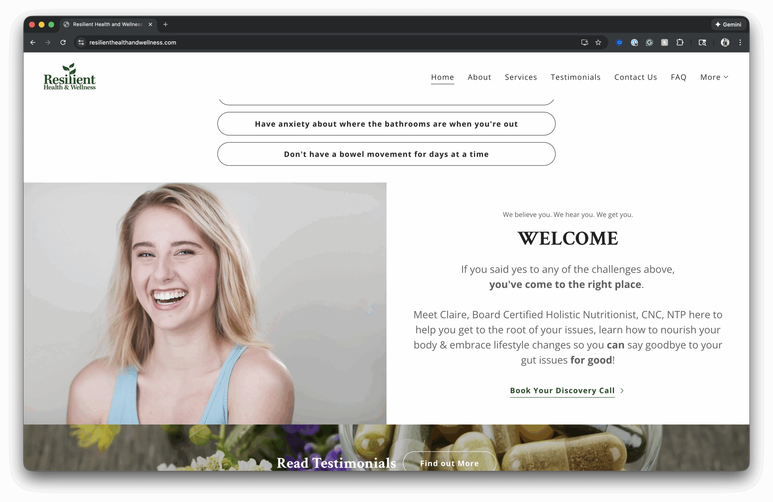 website before the make over