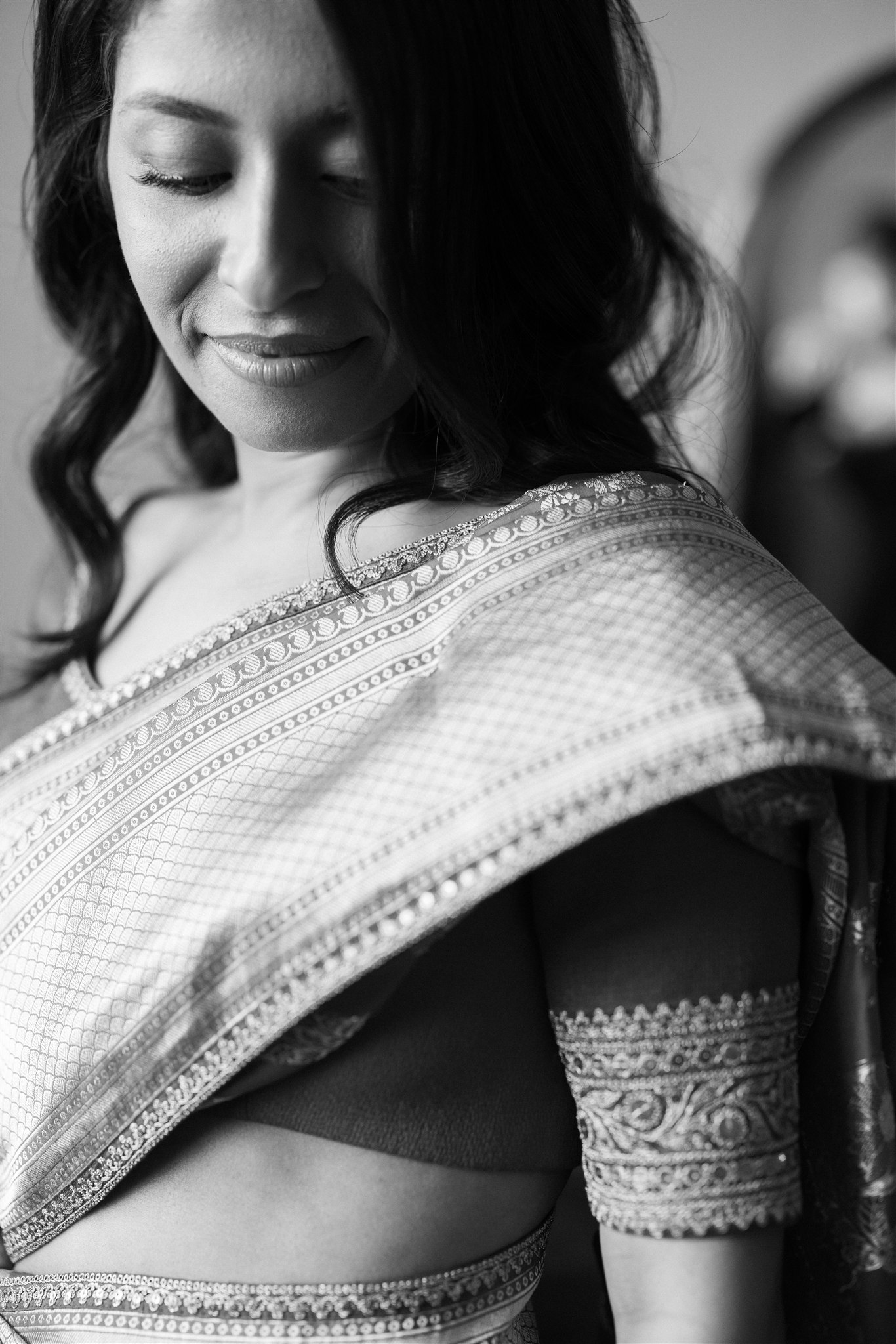 A bride getting ready for her wedding day