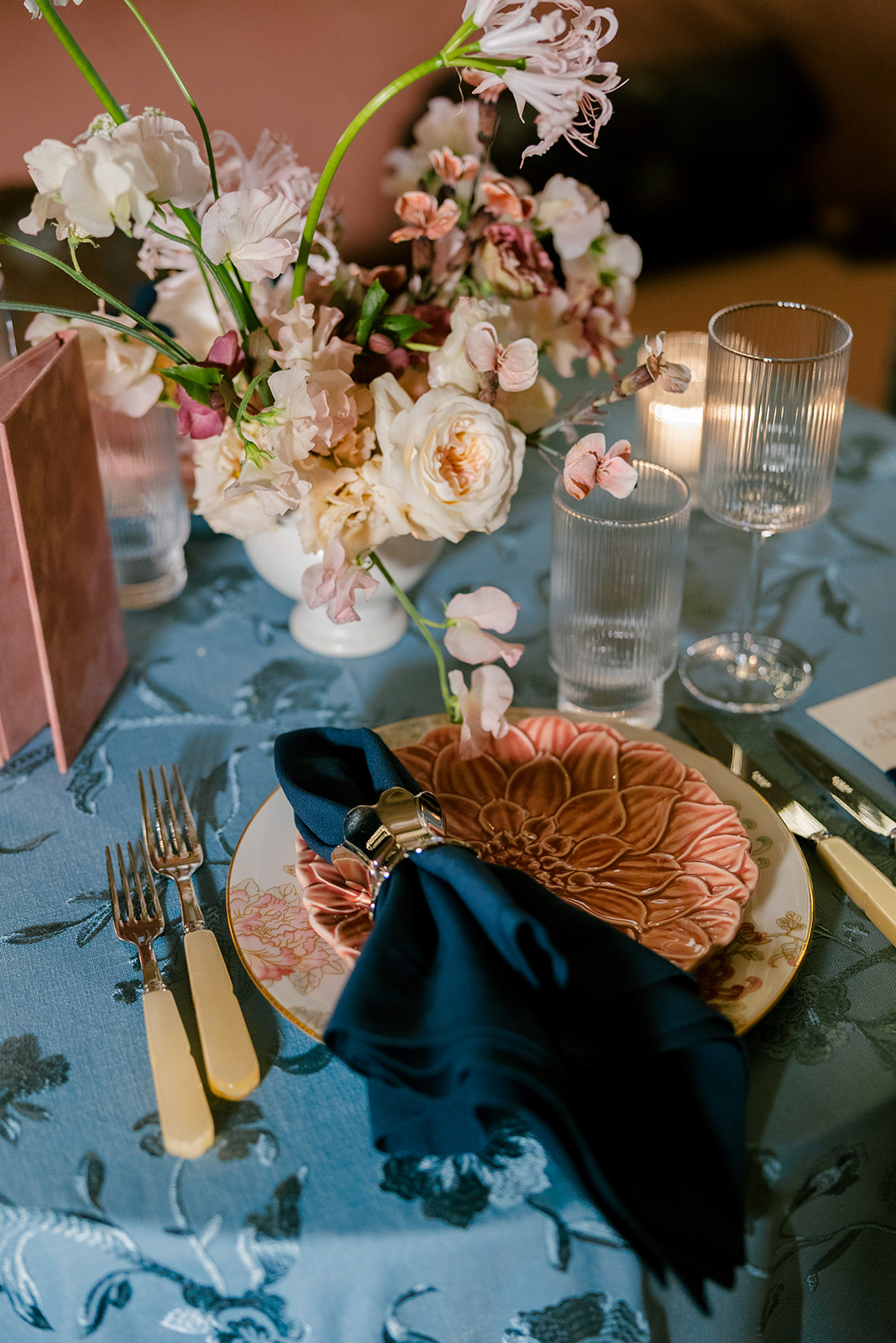 Luxury wedding florals for a wedding reception at Hotel Chelsea in Manhattan New York