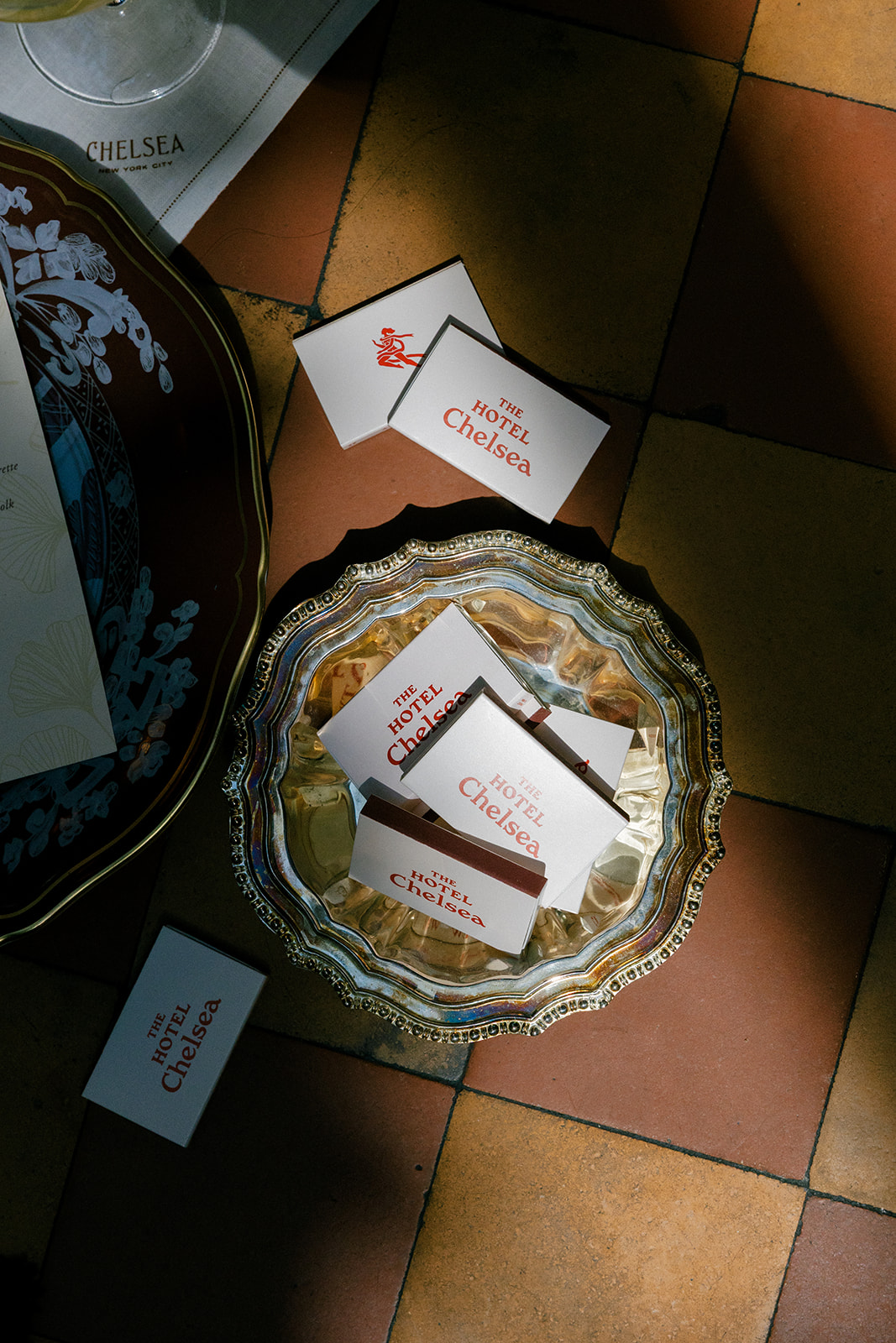 Wedding flat lay details for a luxury wedding at Hotel Chelsea in NYC