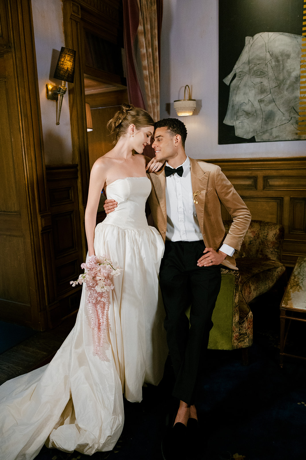 Editorial couples portraits for a wedding at Hotel Chelsea in Manhattan NYC