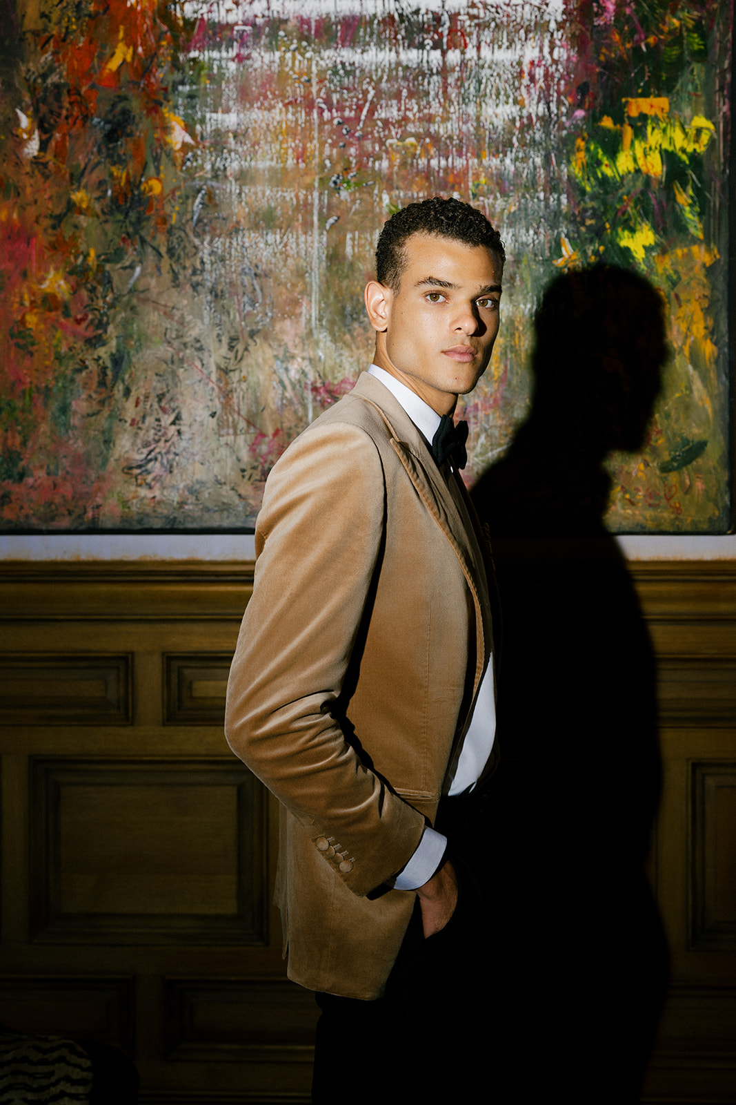 Editorial groom portraits for a wedding at Hotel Chelsea in Manhattan NYC