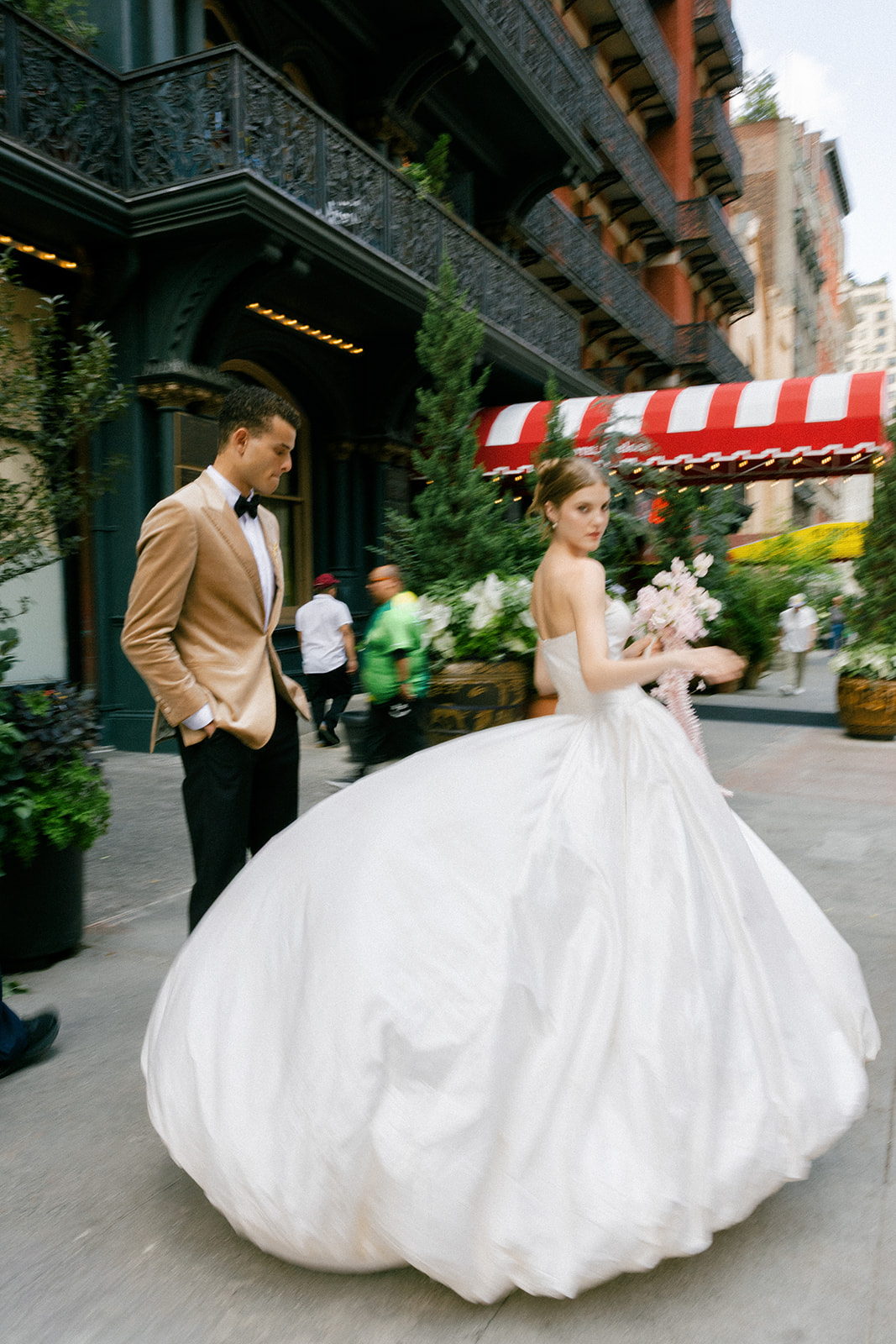 Editorial couples portraits for a wedding at Hotel Chelsea in Manhattan NYC