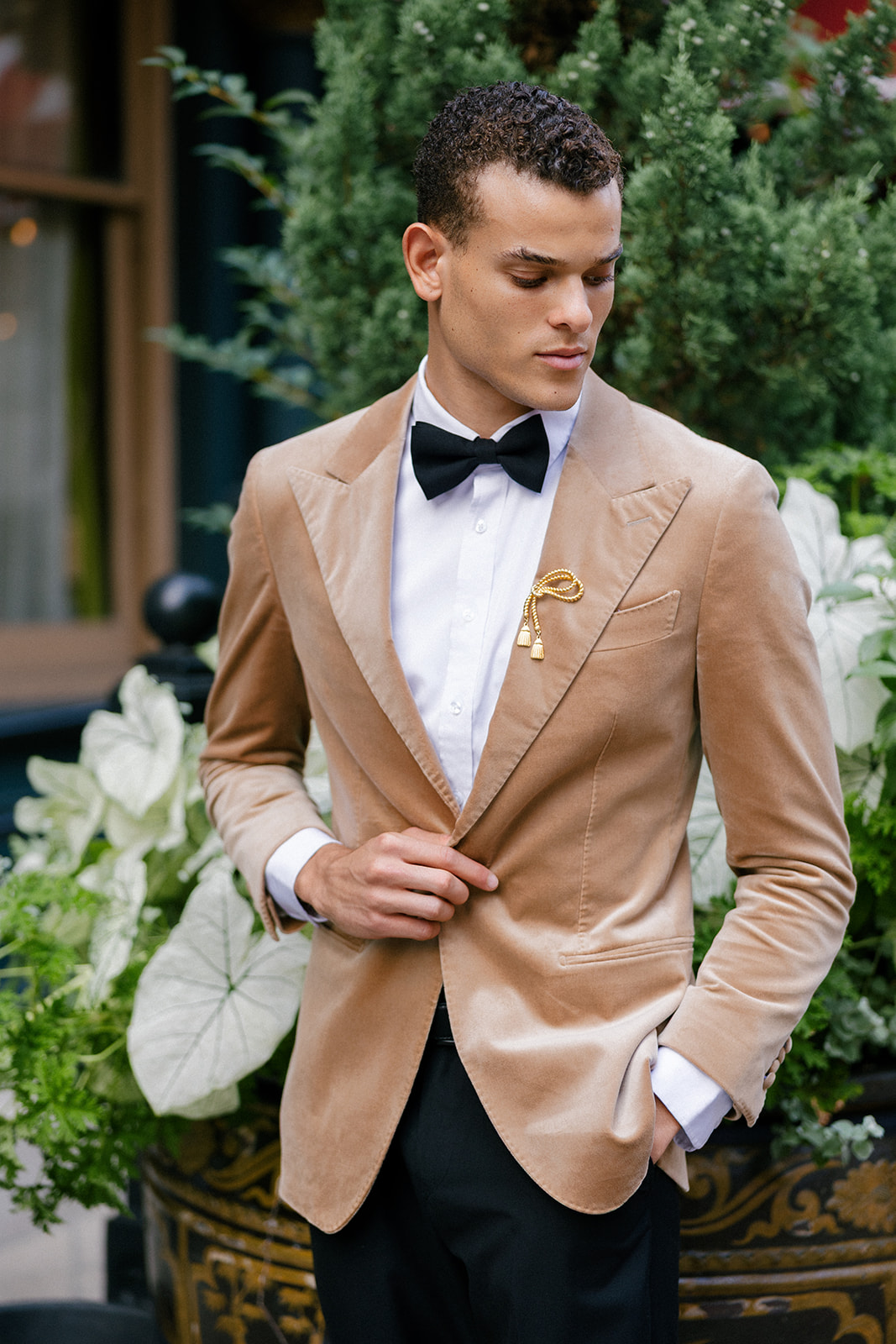 Editorial groom portraits for a wedding at Hotel Chelsea in Manhattan NYC
