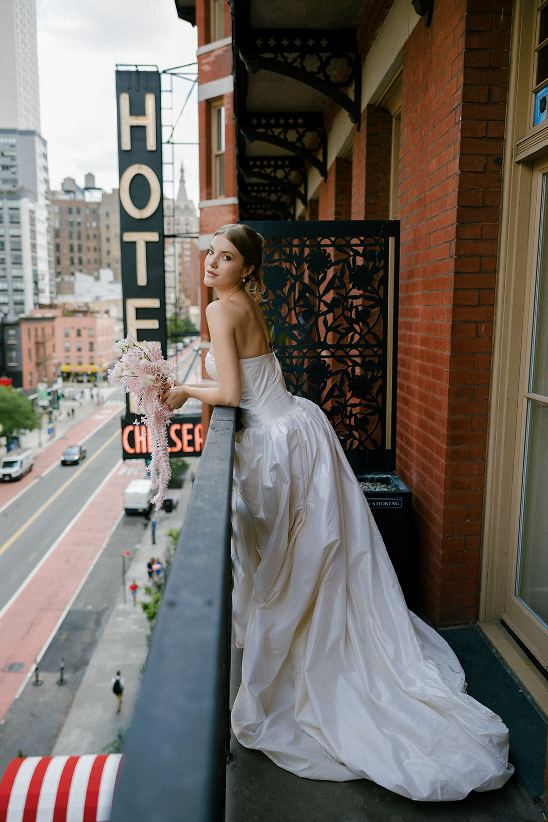 Editorial couples portraits for a wedding at Hotel Chelsea in Manhattan NYC
