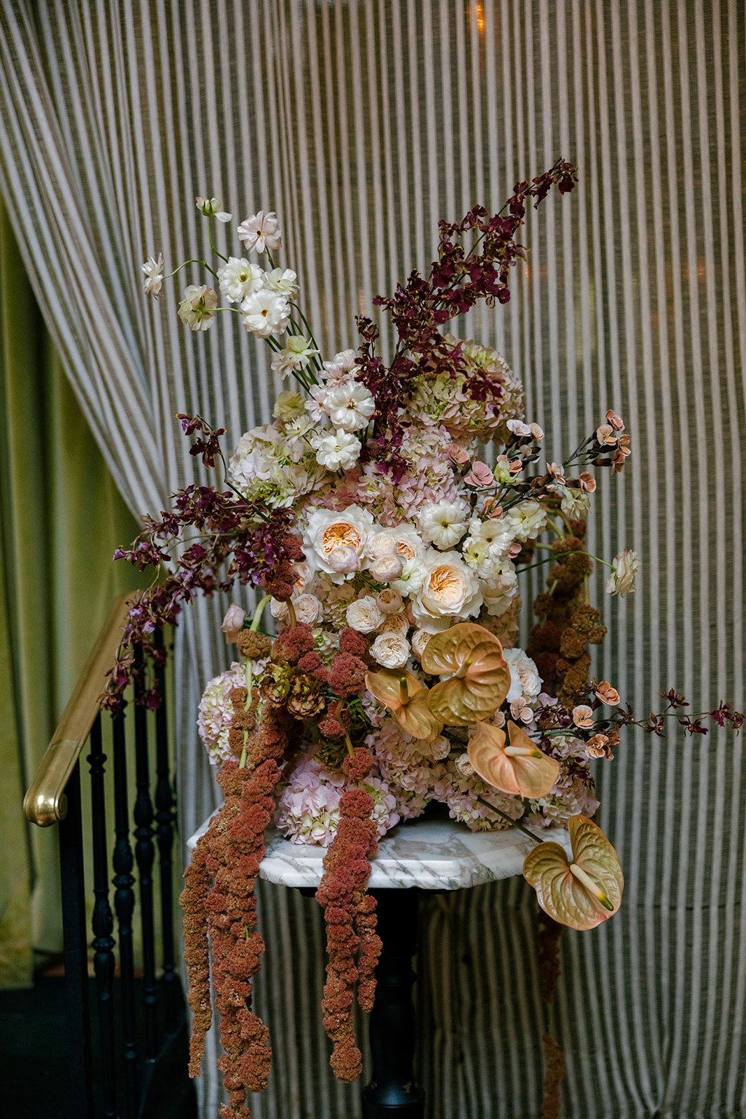 Luxury wedding florals for a wedding at Hotel Chelsea in NYC